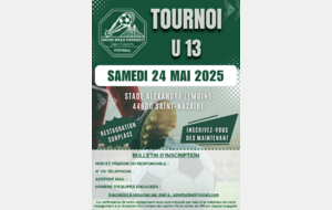 TOURNOI U12-U13  -  SAMEDI 25 MAI 2025