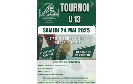 TOURNOI U12-U13  -  SAMEDI 24 MAI 2025