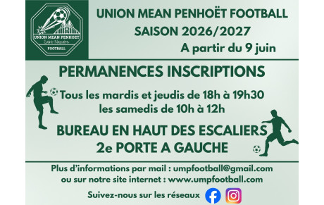 INSCRIPTION SAISON 2026-2027