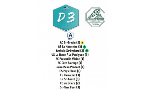 SENIORS A:  GROUPE CHAMPIONNAT D3